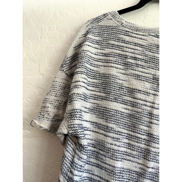 Free People Beach Short Sleeve Textured Oversized Top Woman's Size L Distressed - Picture 15 of 16